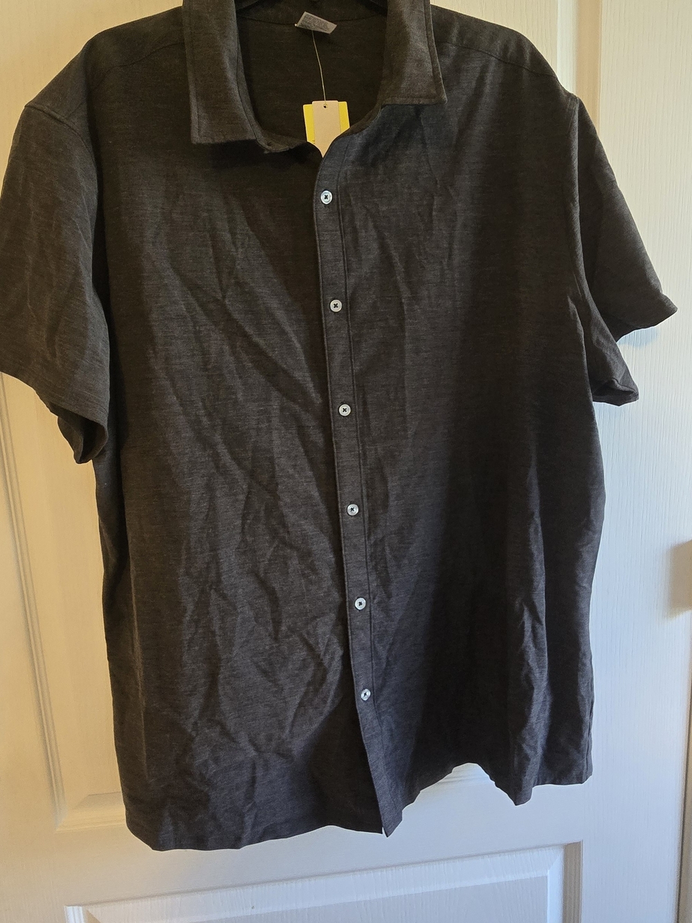 all in motion Men's Dark Gray Button-Up Polo